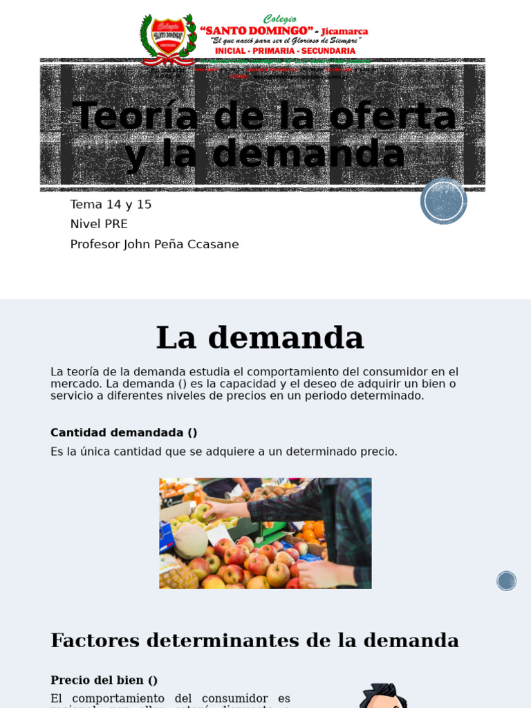 Teoría de La Oferta y La Demanda | PDF | Oferta (economía) | Precios