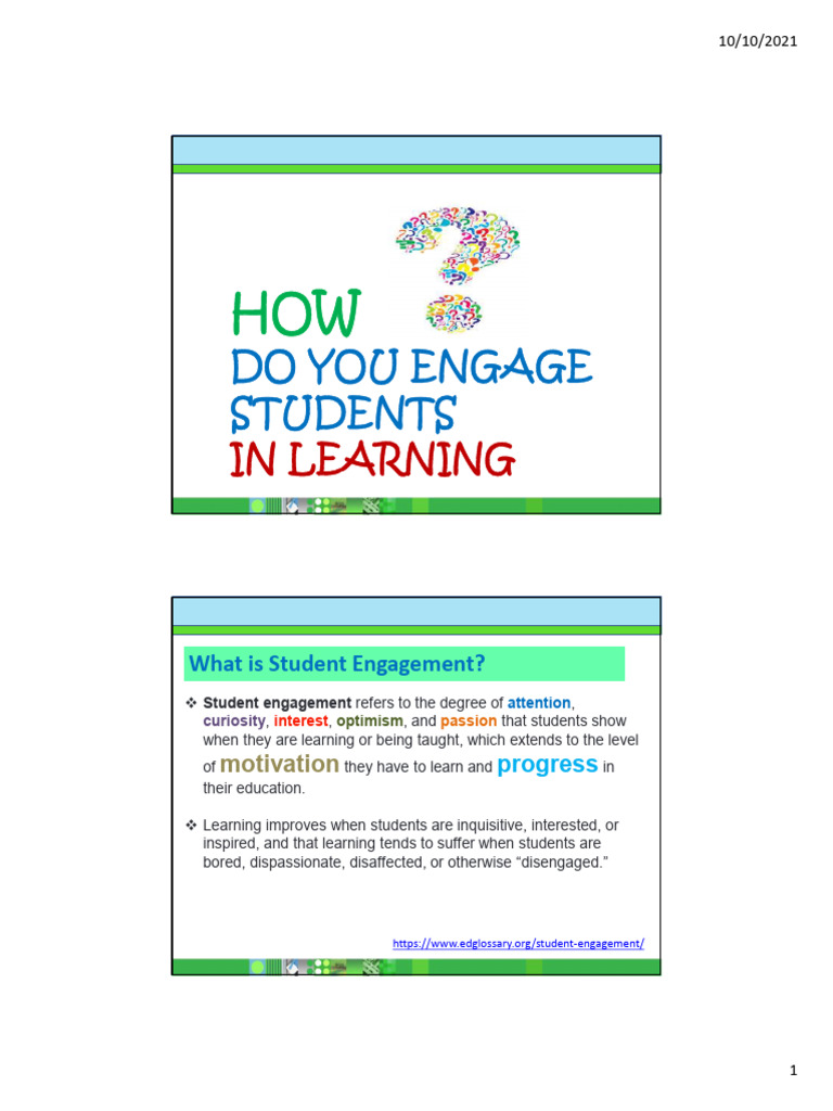 Field Study Student Engagement Intellectual Engagement | PDF ...