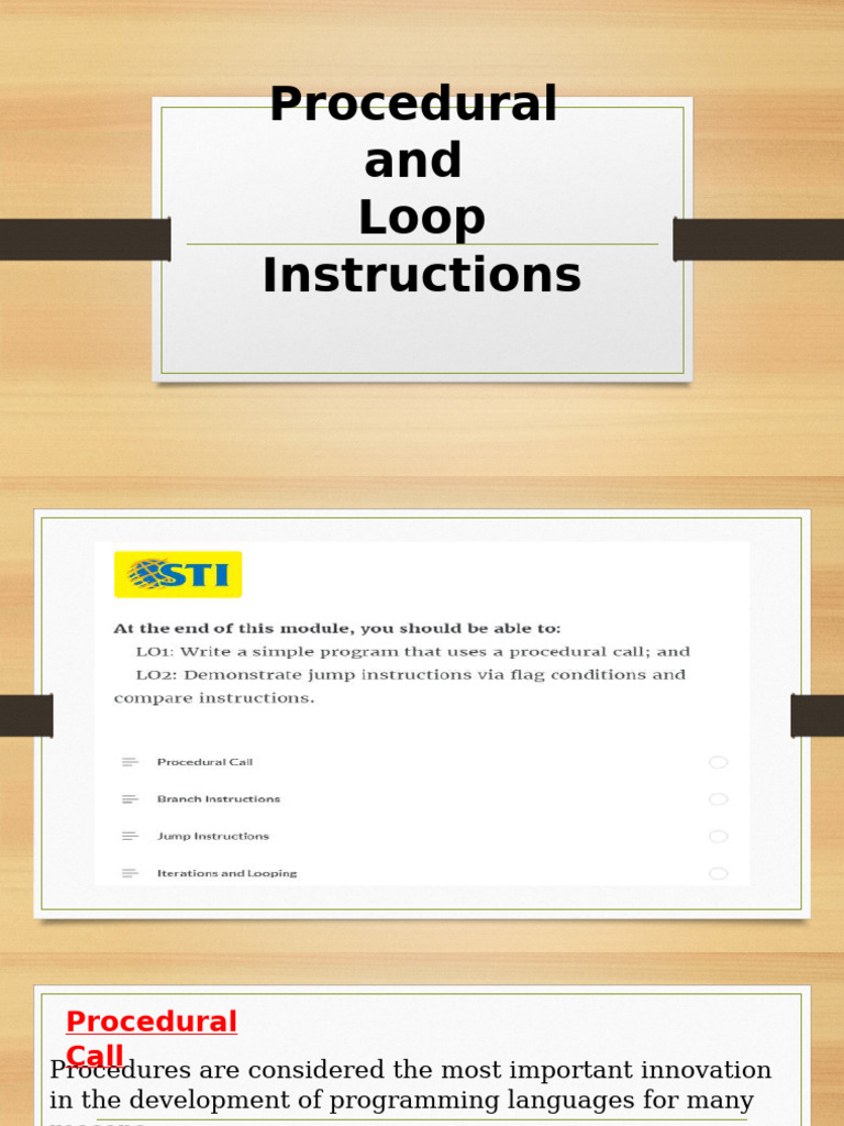Procedural and Loop Instruction | PDF | Computer Program | Programming
