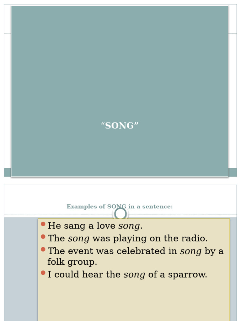Understanding Songs: Definitions & Examples | PDF | Songs