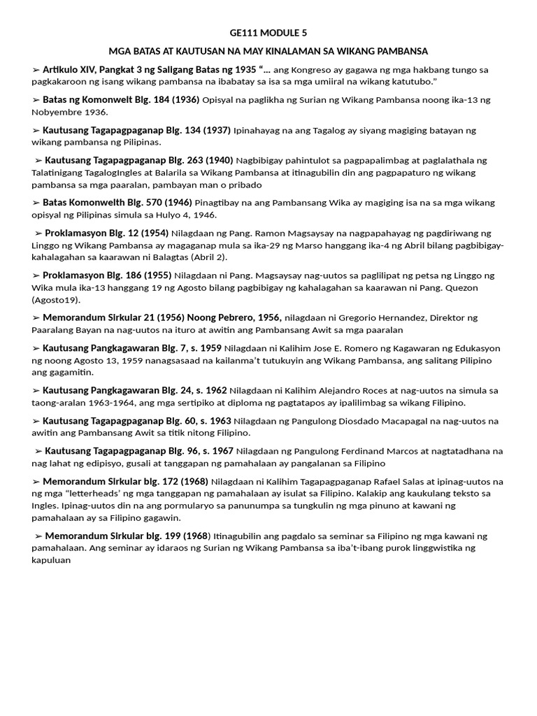 Ge111 Module 5 | PDF