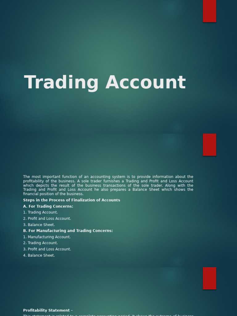 Understanding Trading Accounts and Statements | PDF | Balance Sheet ...