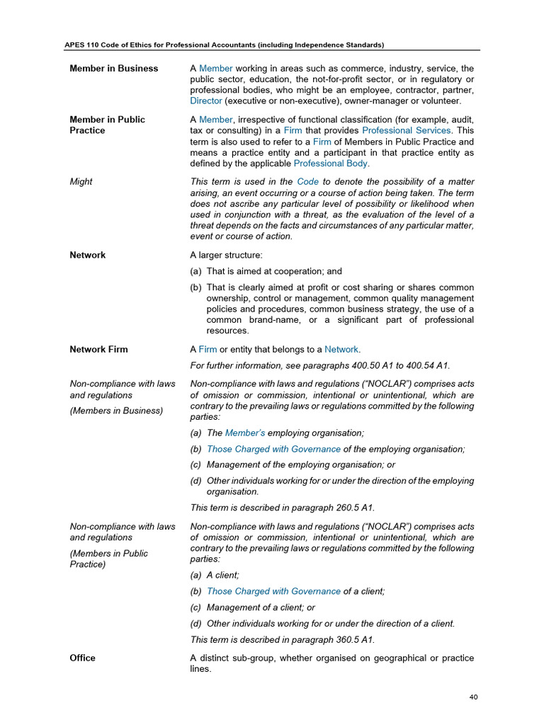 APES 110 Code of Ethics Overview | PDF | Confidentiality | Accounting