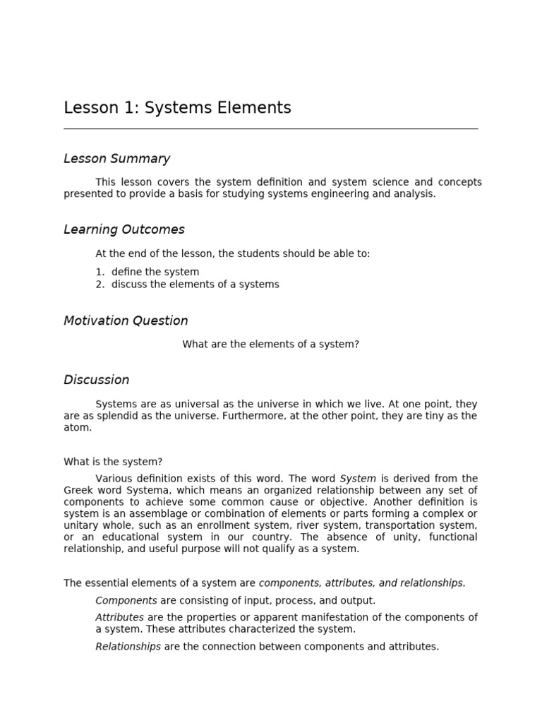 Understanding System Elements | PDF | System