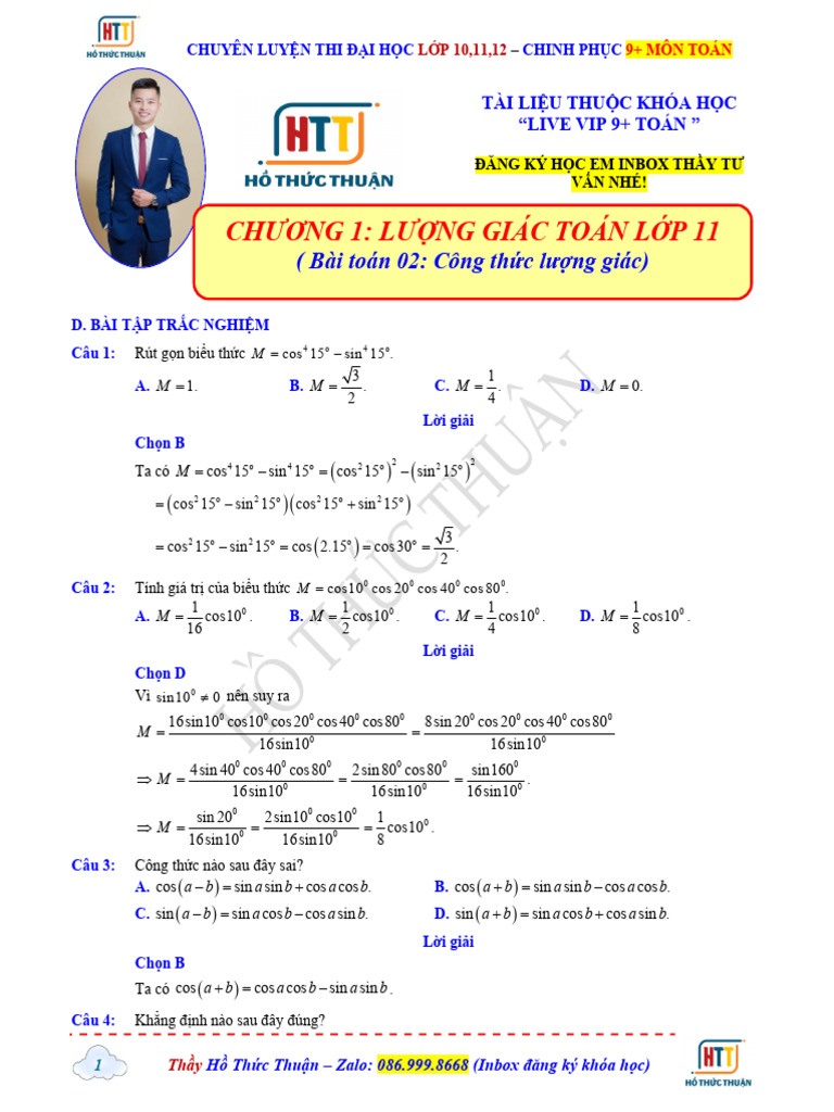 Bài Toán 02 File Bt Tự Luyện Giải Chi Tiết | PDF