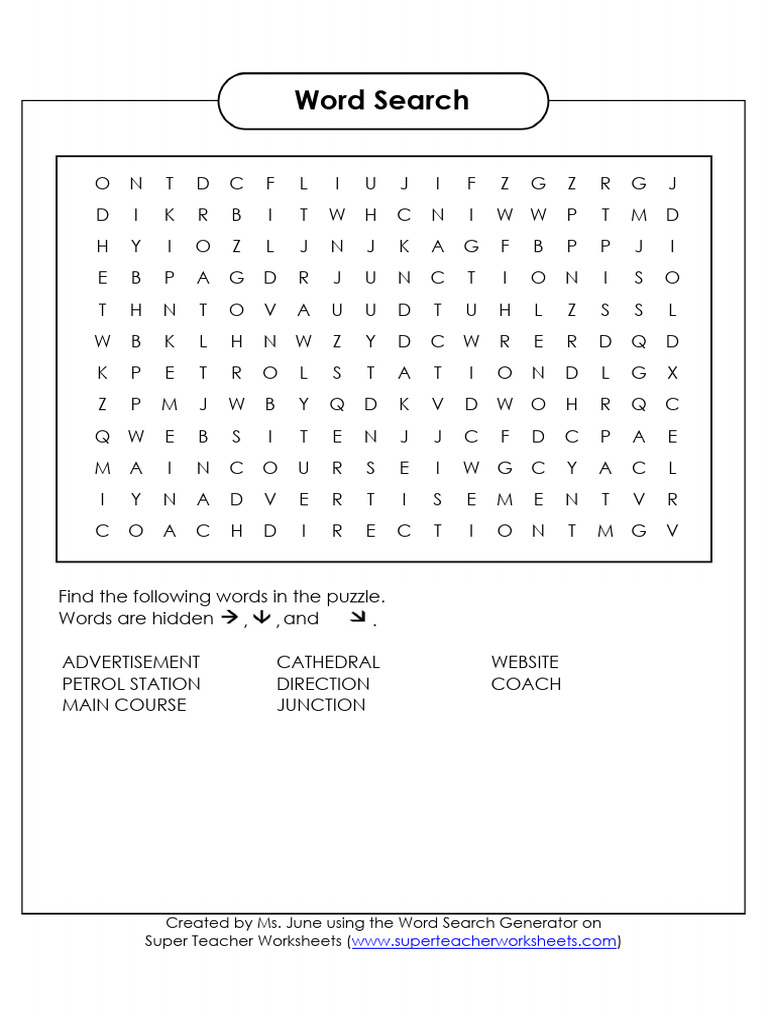 Super Teacher Worksheets Word Search | PDF | Word Search | Word Puzzles
