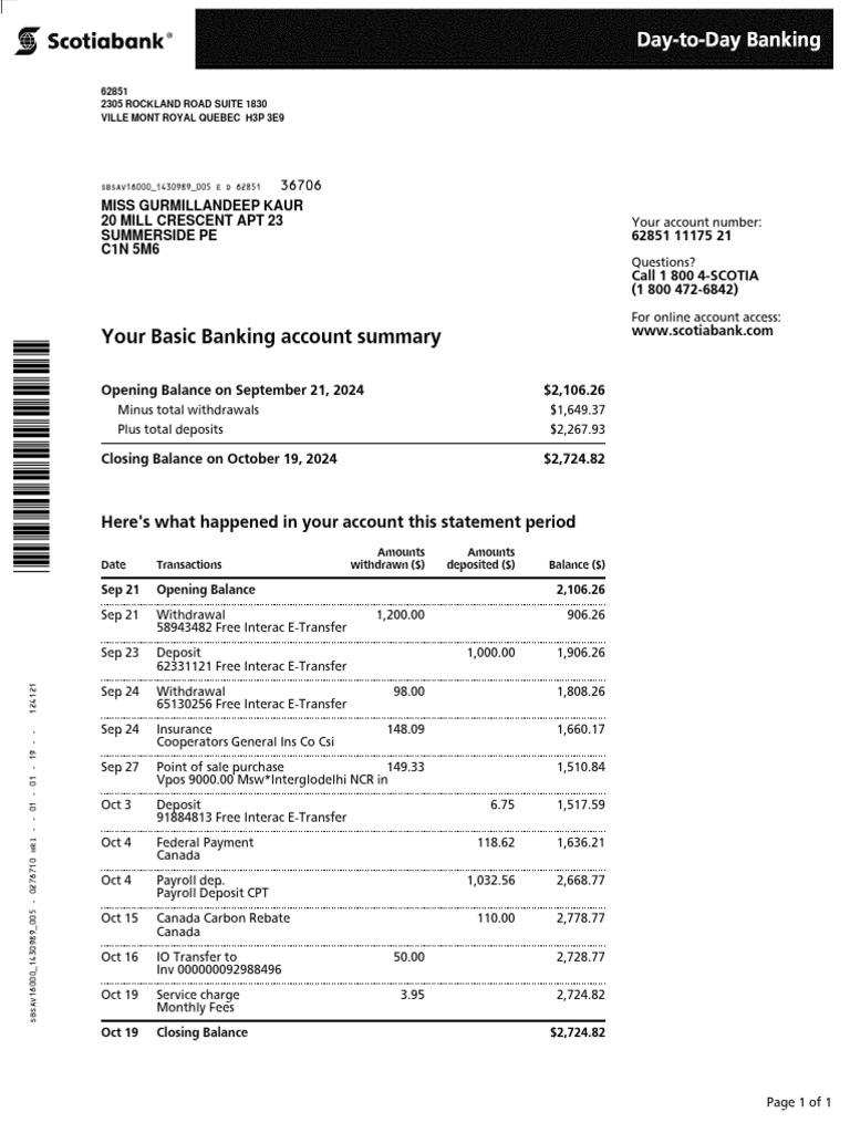 Current Bank Statement | PDF | Fee | Financial Technology