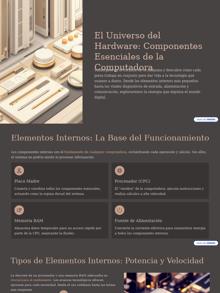El Universo Del Hardware Componentes Esenciales de La Computadora | PDF ...