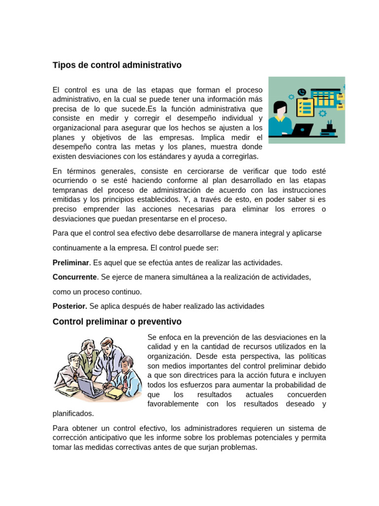 Tipos de Control Administrativo Efectivo | PDF | Información | Informática