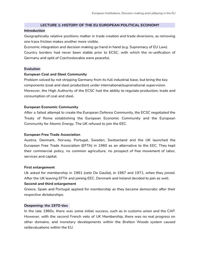 EU Institutions and Decision-Making Overview | PDF | European ...