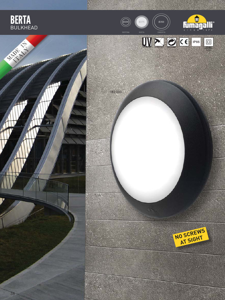Fumagalli Berta Bulkhead Lighting Catalog | PDF | Glass Applications ...