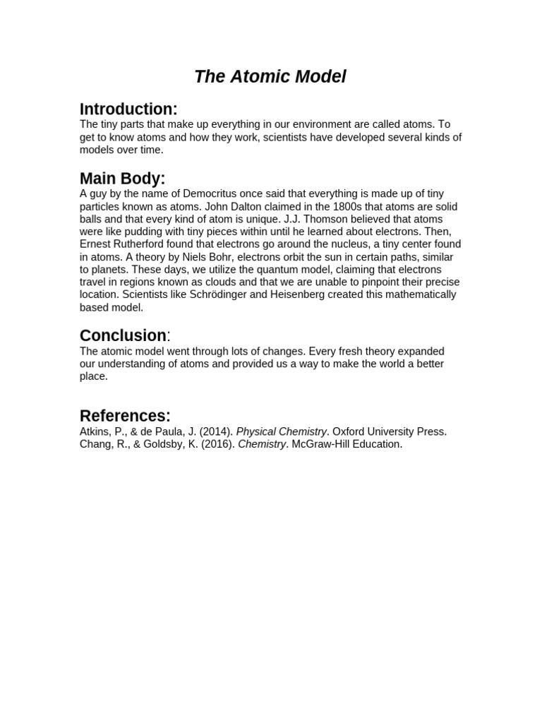 The Atomic Model - by Mohamed Rashed | PDF