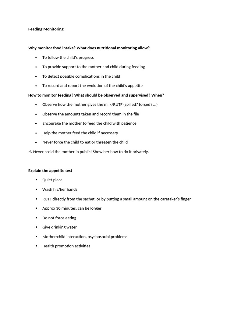 Feeding Monitoring | PDF