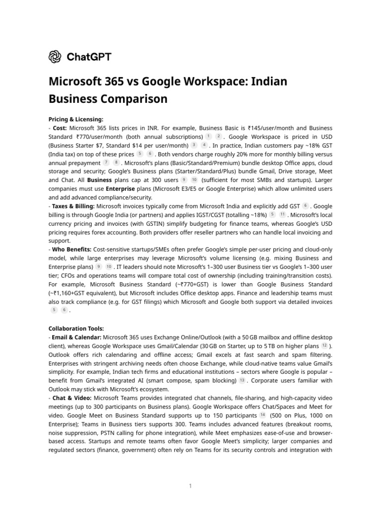 Google Workspace vs Microsoft 365 Pricing | PDF | Microsoft Office ...