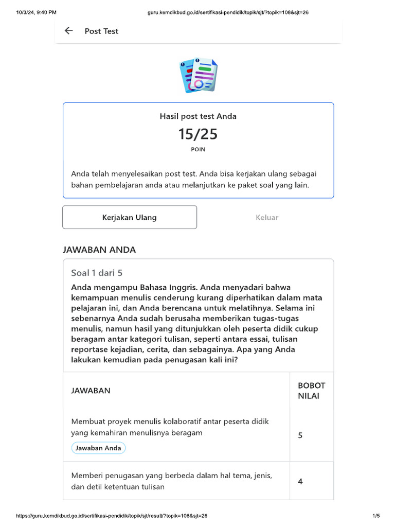 Post Tes 2 Modul 1 | PDF