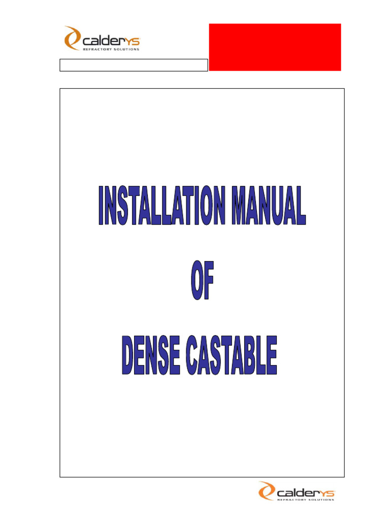 Dense Castable Installation Manual | PDF | Welding | Construction