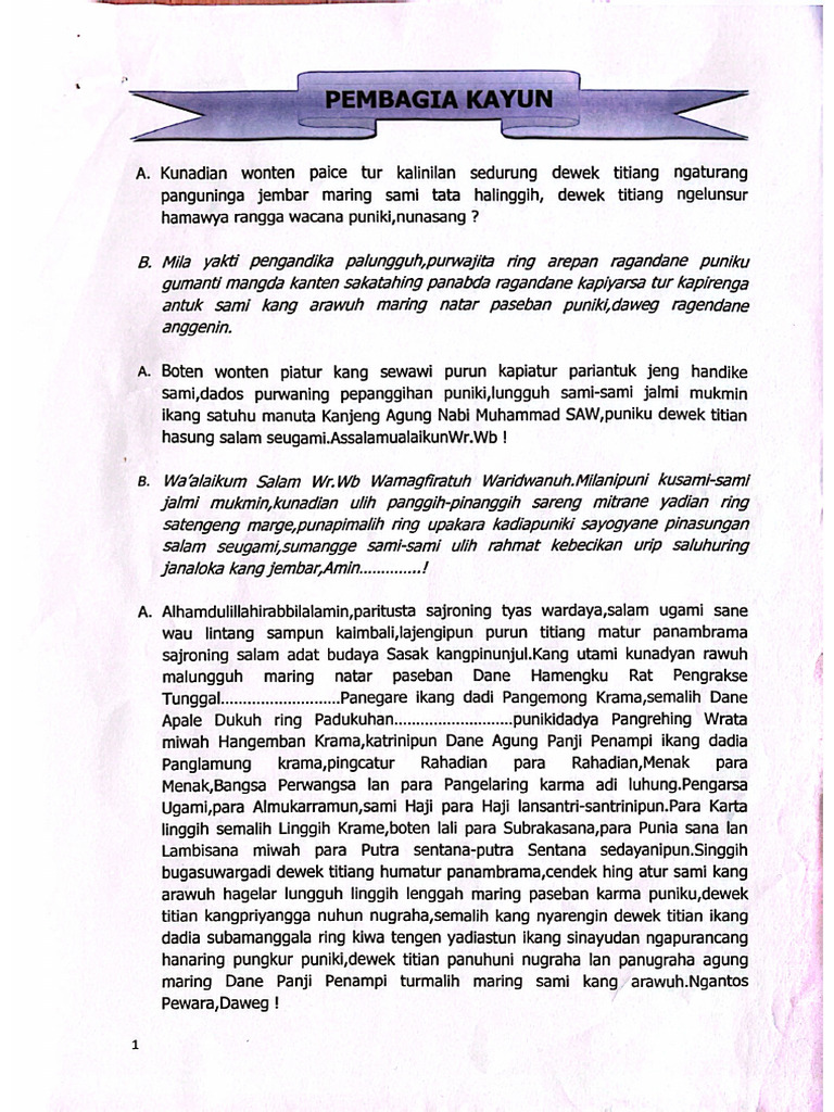 Pembagian Kayun | PDF