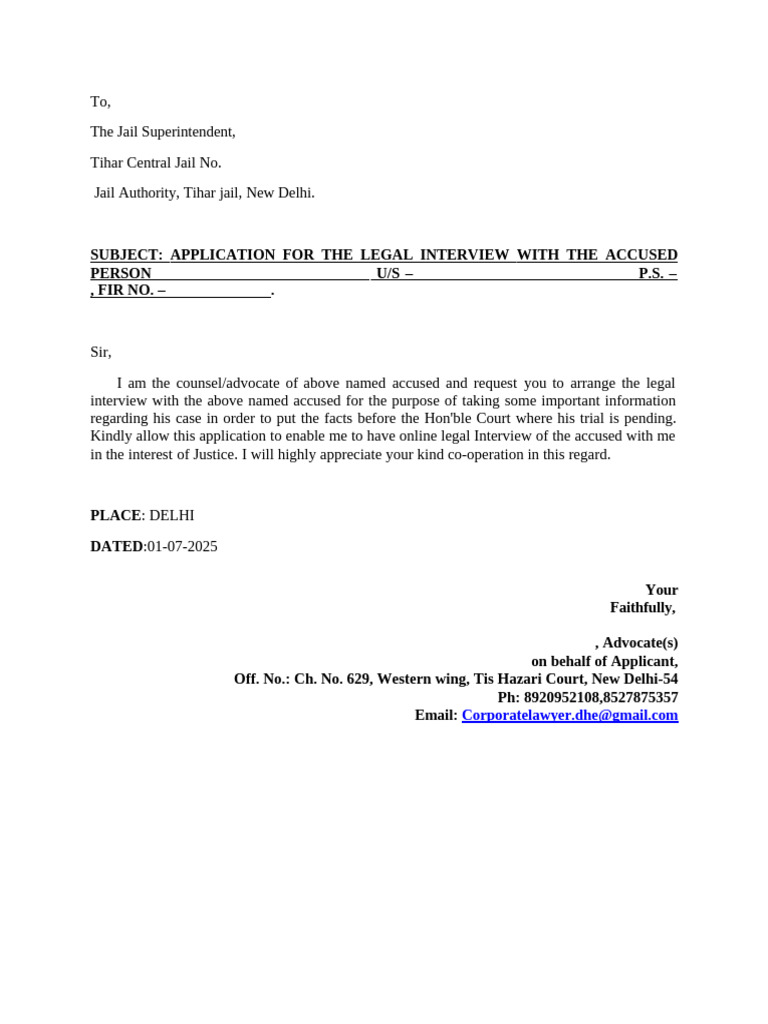 Legal Interview Application for Accused | PDF
