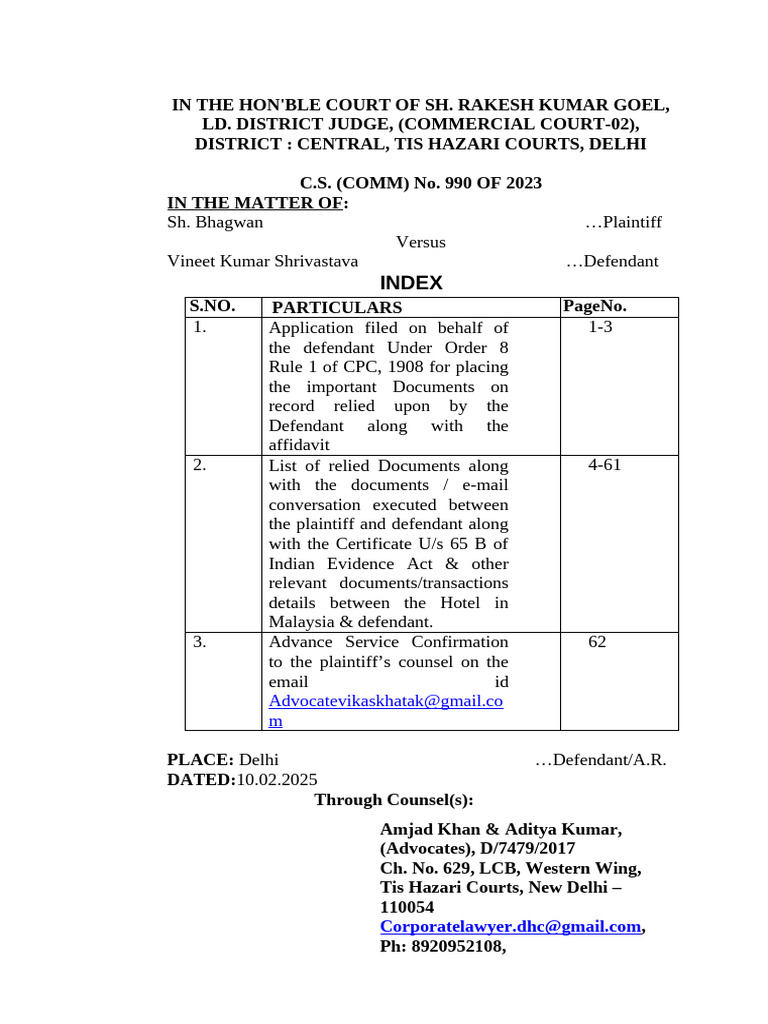 Defendant's Document Submission in Court | PDF | Affidavit | Legal ...