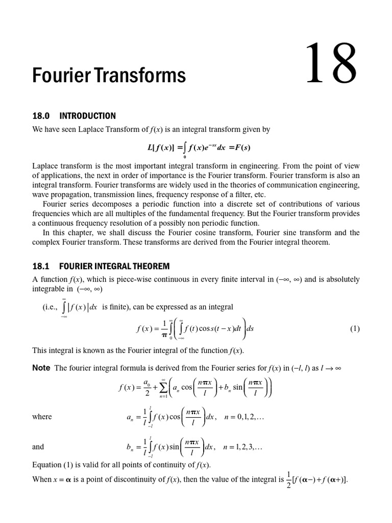 Fourier Transforms and Integrals Explained | PDF | Fourier Series ...