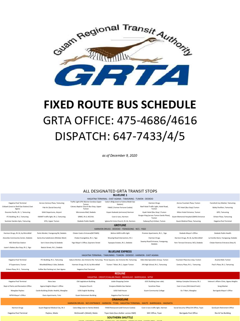 GRTA Bus Schedule Effective Dec 2020 | PDF