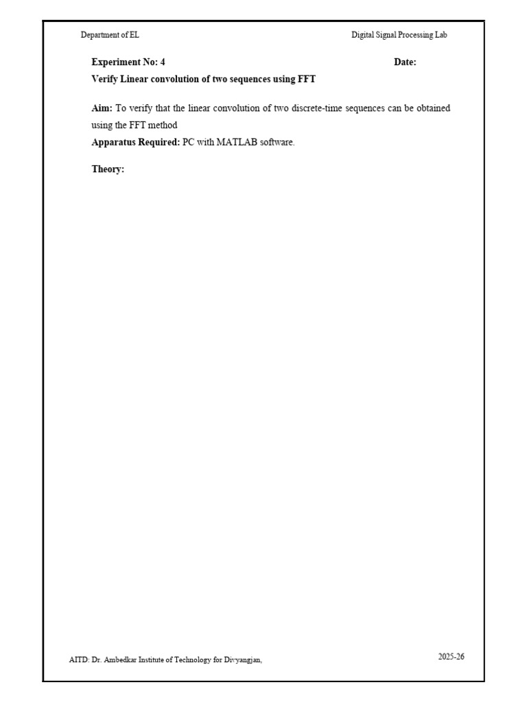 FFT-Based Convolution Experiments | PDF | Digital Signal Processing ...