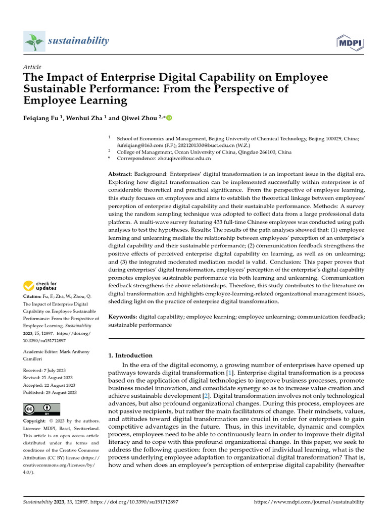 Digital Capability's Impact on Employee Performance | PDF | Learning ...