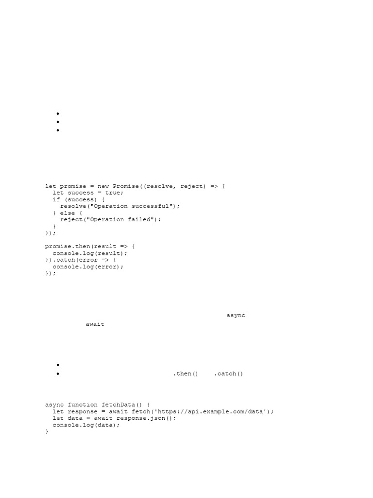 Understanding JavaScript Promises and Async/Await | PDF | Java Script ...