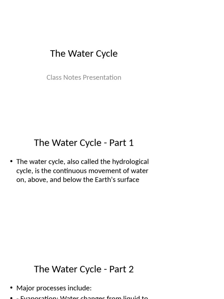 Understanding the Water Cycle Processes | PDF