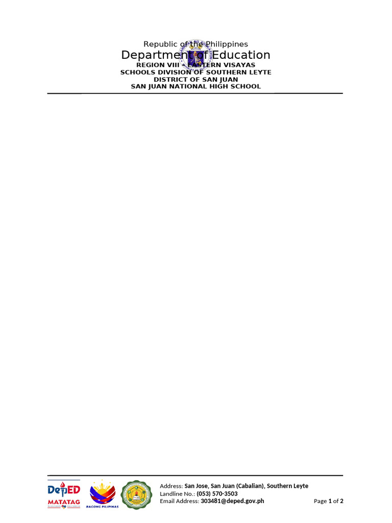 DepEd Header and Footer Template | PDF