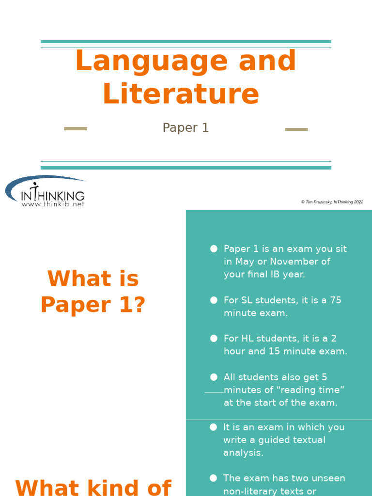 IB Paper 1 Exam Guide: Analysis Tips | PDF | Human Communication