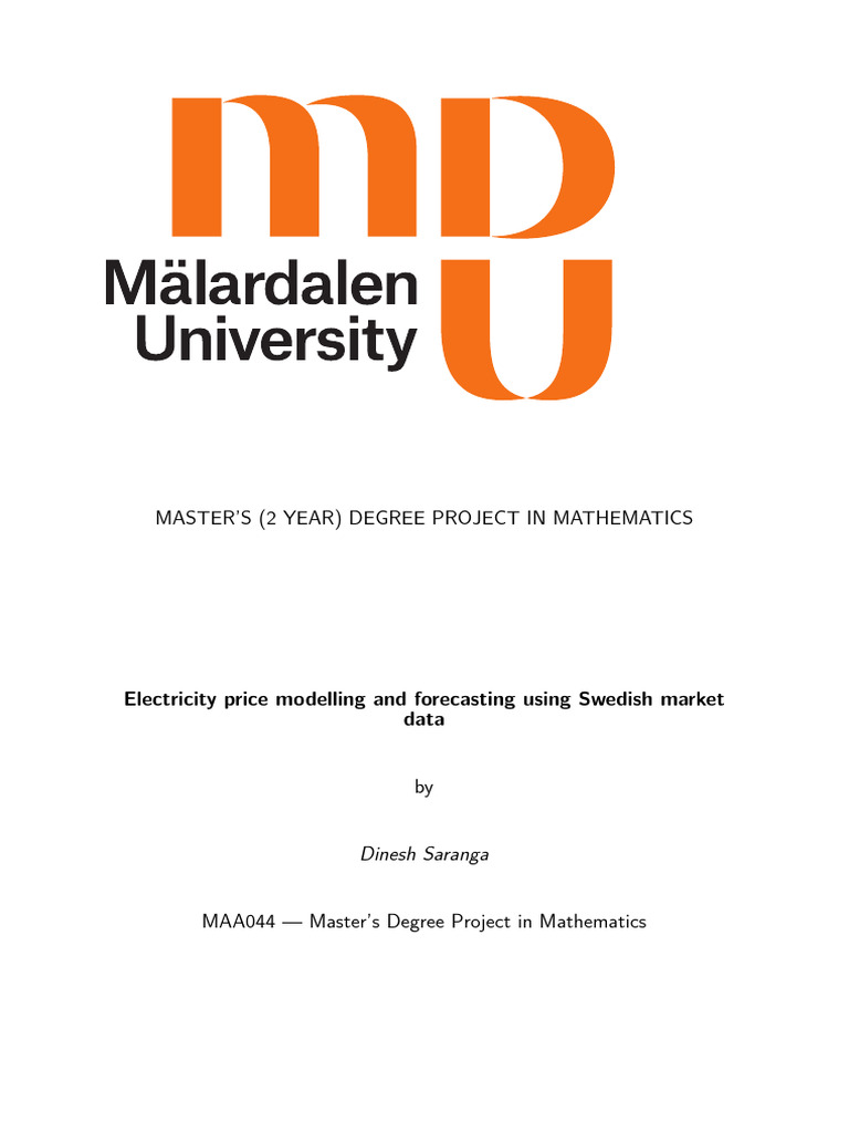 Electricity Price Forecasting | PDF | Autoregressive Integrated Moving ...