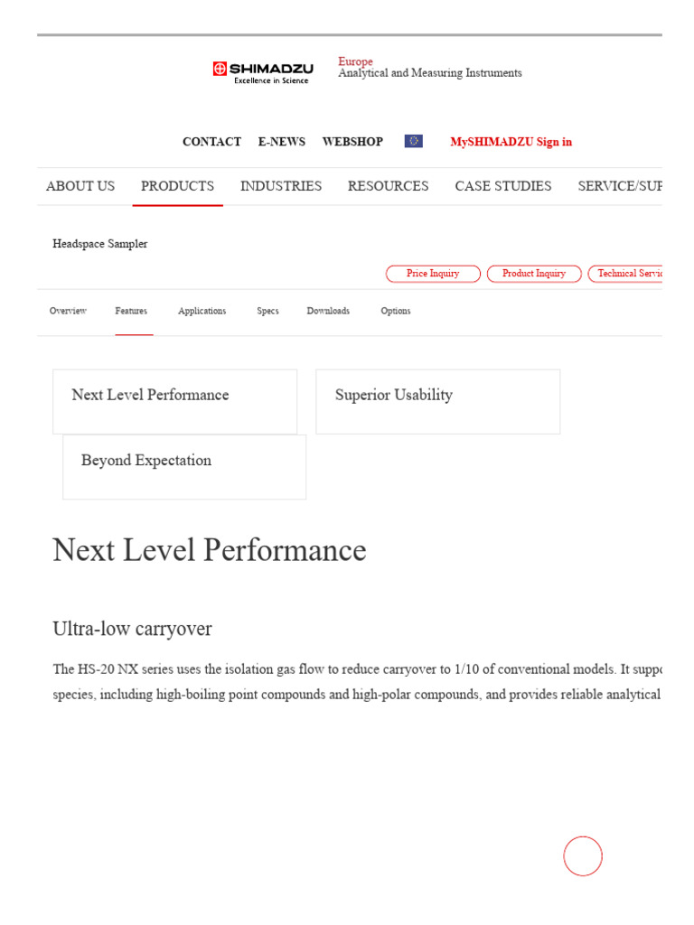HS-20 NX Series - Features - Shimadzu (Europe) | PDF | Chemistry ...