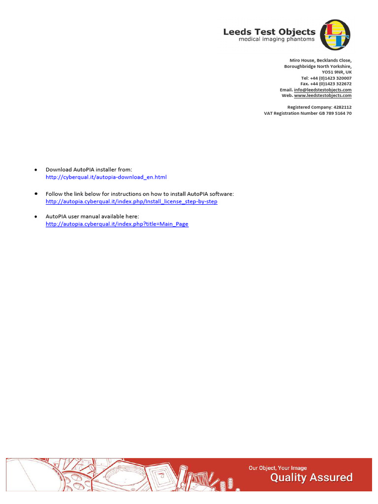 AutoPIA Installation Instructions | PDF