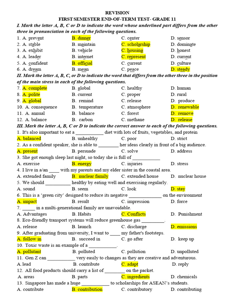 Grade 11 End-of-Term Test Review | PDF | Pollution | Coal