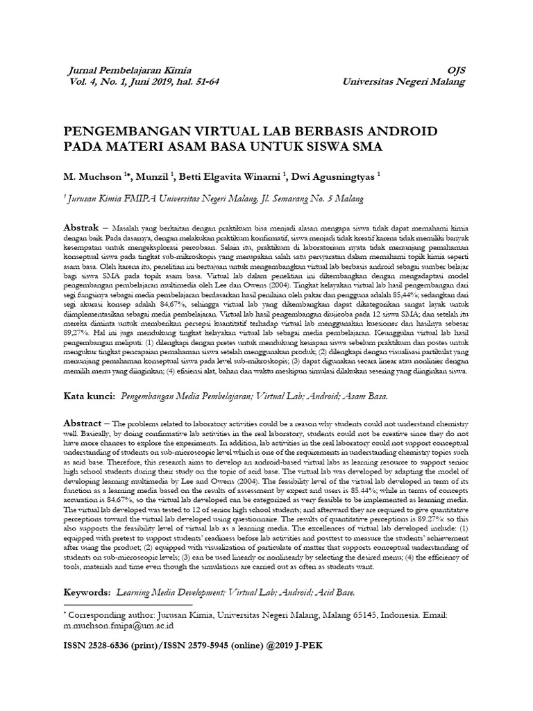Virtual Lab Android untuk Asam Basa SMA | PDF
