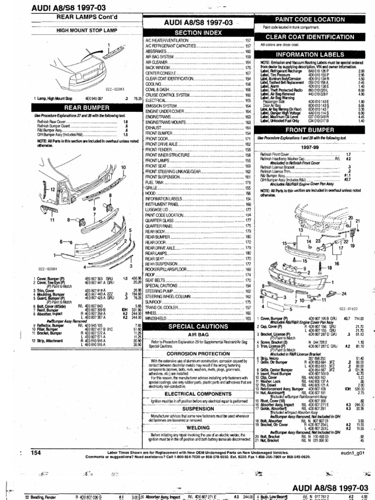 Audi Parts Manual | PDF