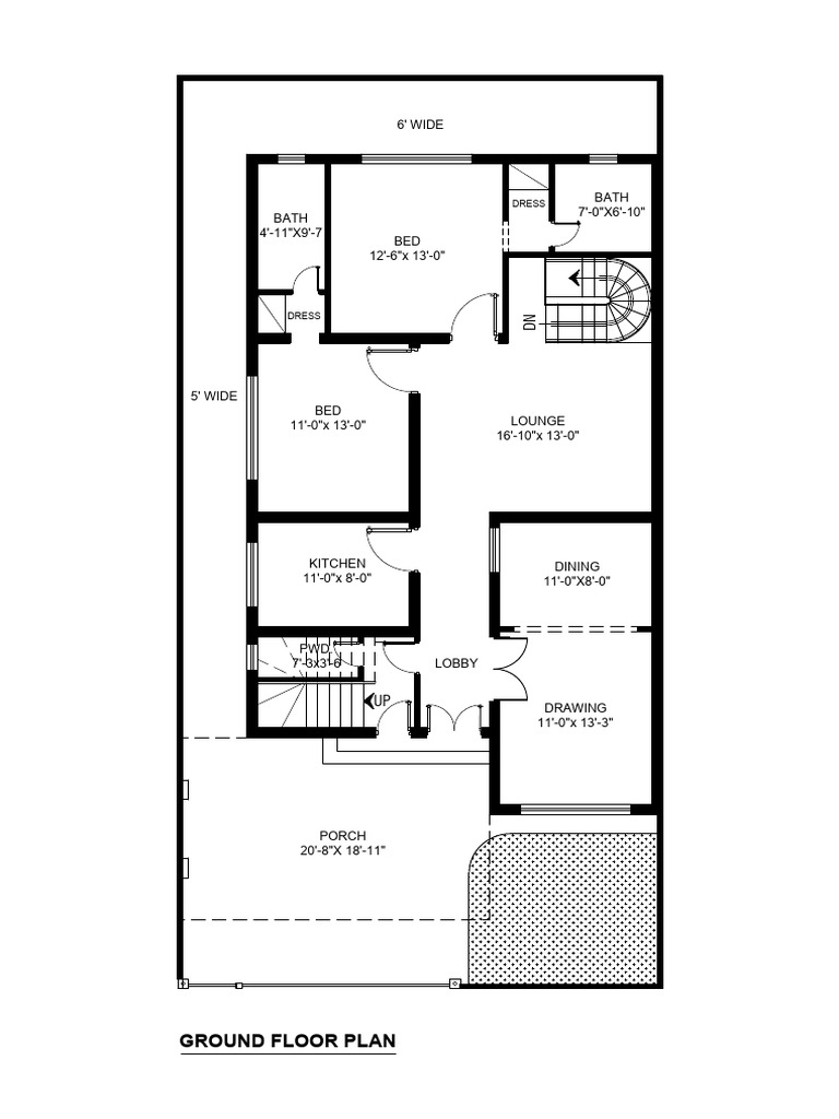 Ground Floor Plan Layout Dimensions | PDF