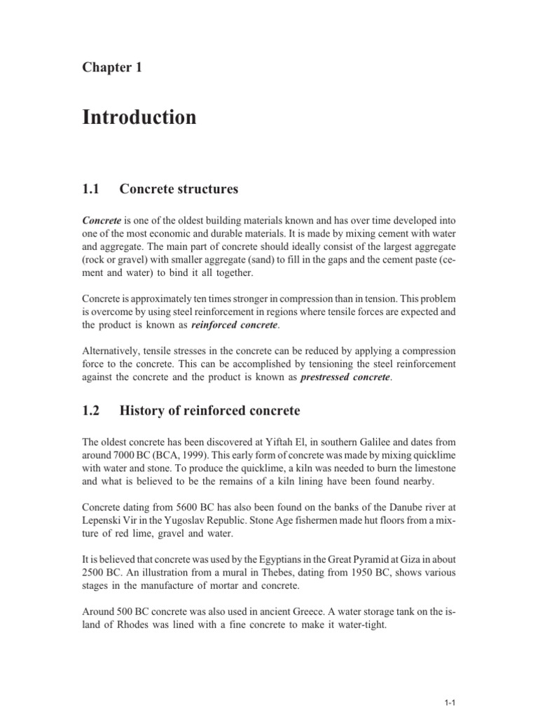 CHAPTER 1 Introduction | PDF | Concrete | Cement