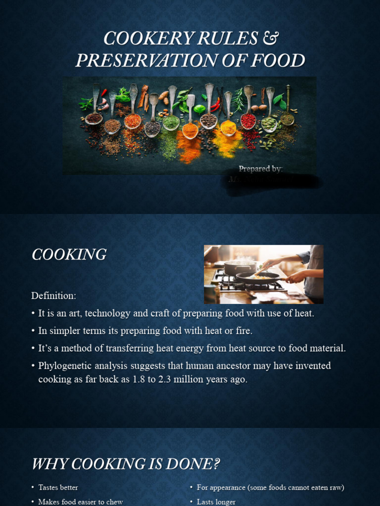 Understanding Cookery Rules | PDF | Cooking | Foods
