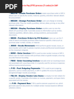 SAP MM Purchase Order T-Codes Guide | PDF