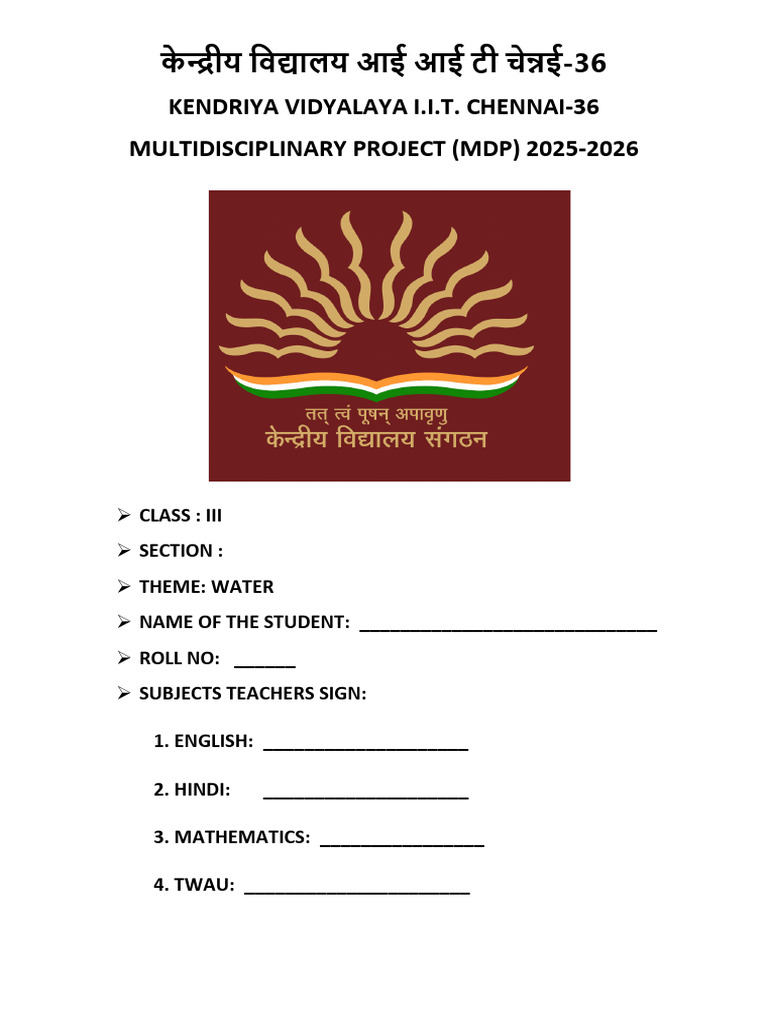 Class 3 MDP: Water Theme Activities | PDF | Water