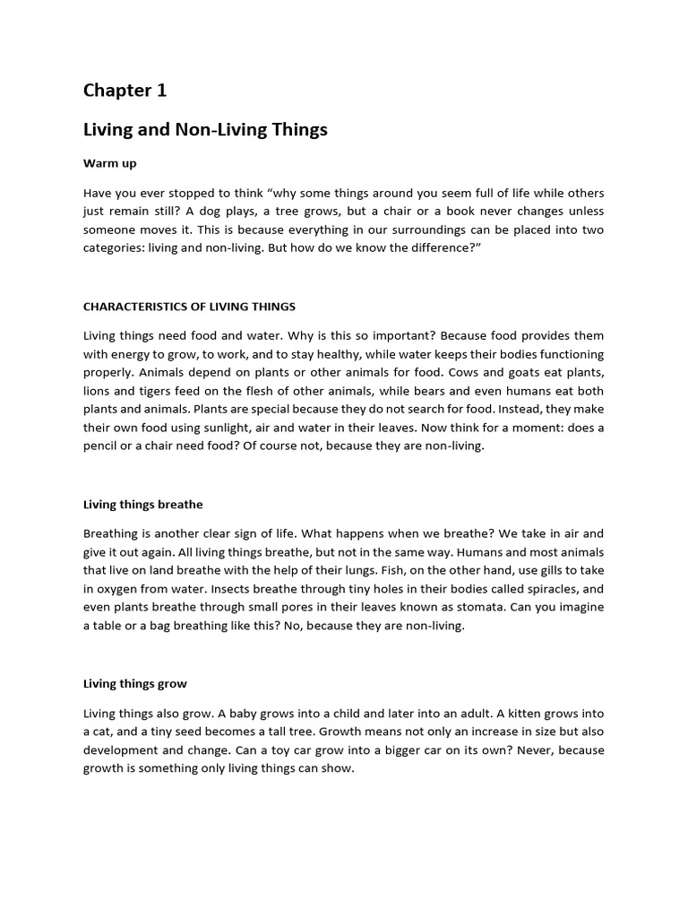 Living vs Non-Living Things Explained | PDF | Life | Foods