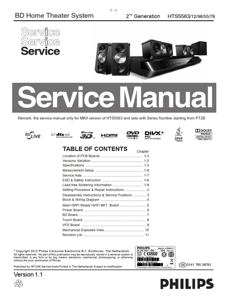Philips hts5563 2nd Gen 314178538761 Ver.1.1 | PDF | Codec | Loudspeaker