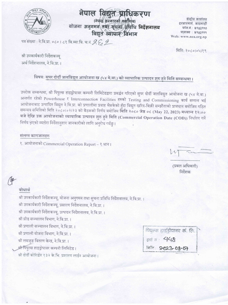COD Letter, NEA - 2080.05.19 SDHPP | PDF