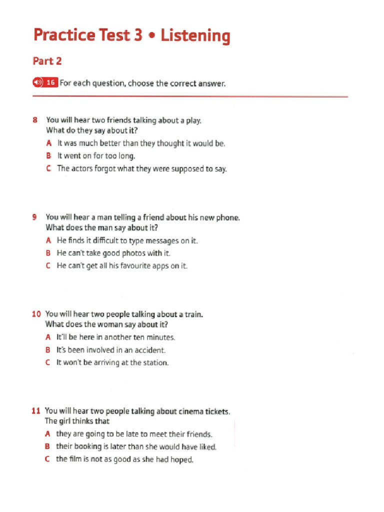 Listening B1 PET | PDF