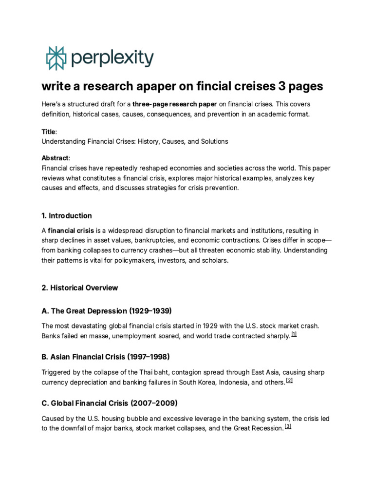 Financial Crises: Causes and Prevention | PDF | Financial Crises ...