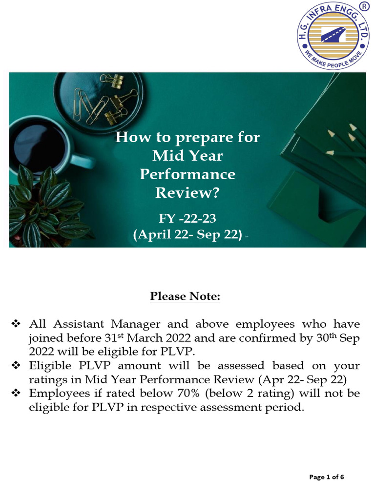 Mid-Year Performance Review Guide | PDF | Goal | Human Resources