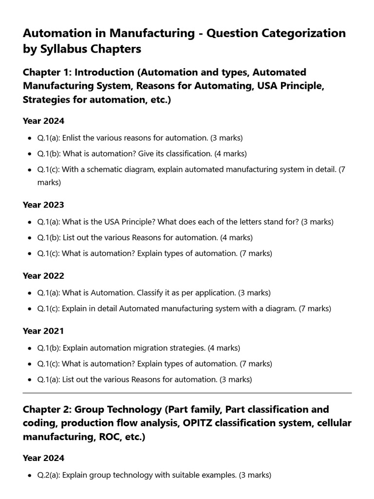 Automation in Manufacturing: Q&A Overview | PDF | Actuator | Robot