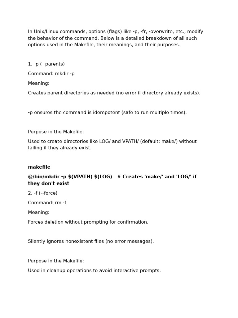 Makefile Flags and Their Functions | PDF | Computer Engineering ...